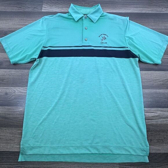 FootJoy Other - Footjoy FJ Polo Mens Large Falcon Dunes Golf Club Arizona Military Jet Teal Blue